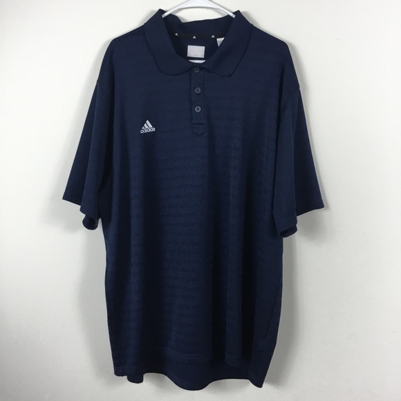 adidas Other - 🍎ADIDAS BLUE STRIPED POLO SHIRT